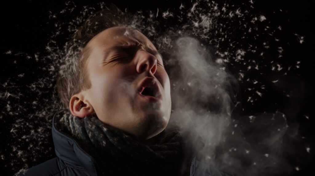 Person breathing from mouth difficulty